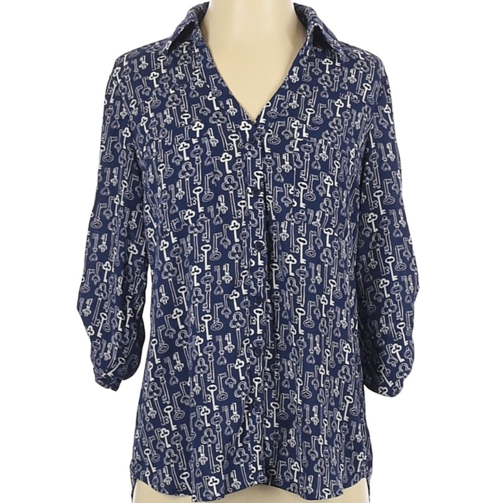 Express women portofino dress shirt blue sz M, NWT
